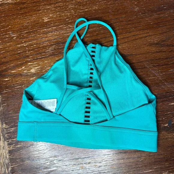 Nike Training Rainbow Ladder Indy Sports Bra Womens Green Size XS Polyester/Span - Picture 3 of 7